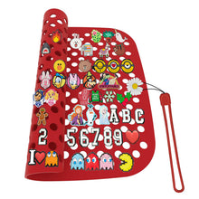 Load image into Gallery viewer, Shoe Decoration Charm Organizer Shoe Charm Portable Roll Storage Bag Wall Mounted Hanging Silicone Display Stand Not Contain Shoe Charm